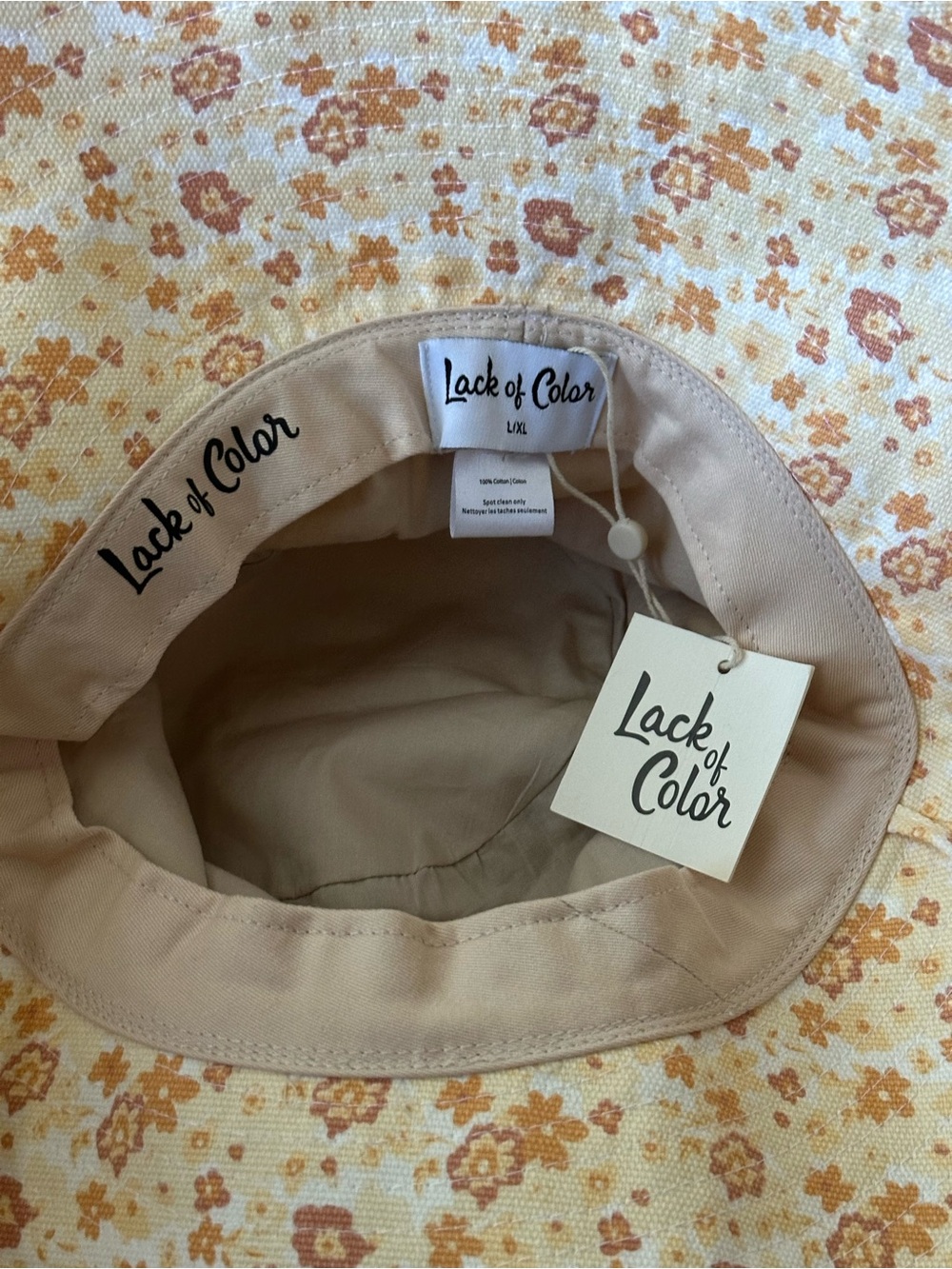 Lack Of Color Cream Floral Wide-Brim Sun Hat Sz L/XL - Picture 2 of 6